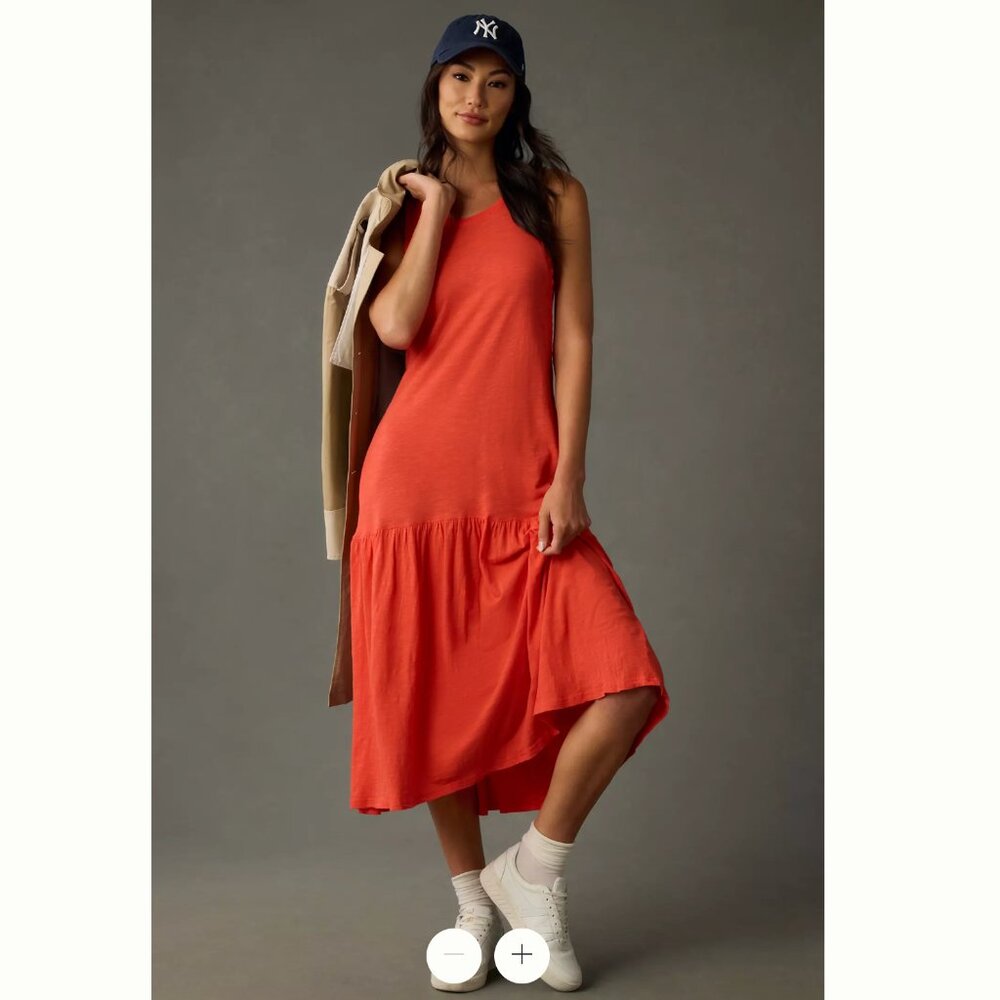Anthropologie Orange Maxi Dress